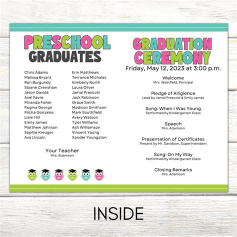 Preschool Graduation Program Template
