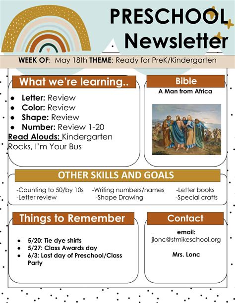 Preschool Newsletter Template