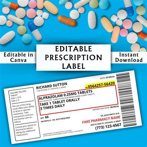 Prescription Label Template