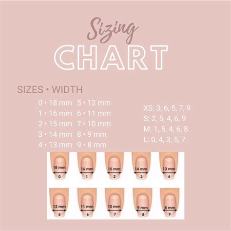 Press On Nail Size Chart Template