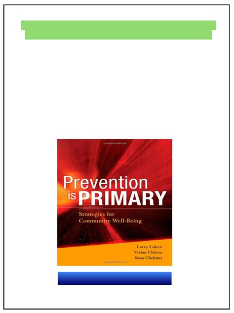 Prevention Is Primary Cohen Larry Chavez Vivian Chehimi Sana - 