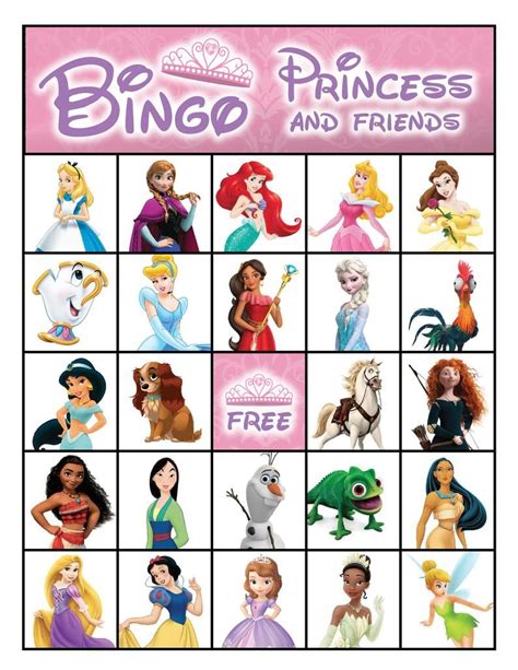 Princess Bingo Printable