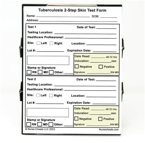 Printable 2 Step Tb Test Form For Employment