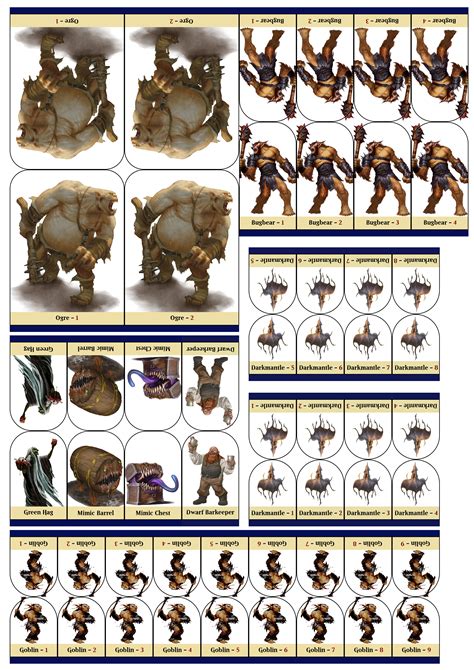 Printable 2d Miniatures