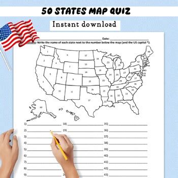 Printable 50 States Quiz