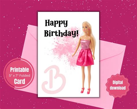 Printable Barbie Birthday Card