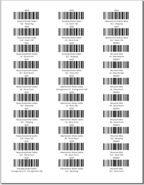 Printable Barcode Labels