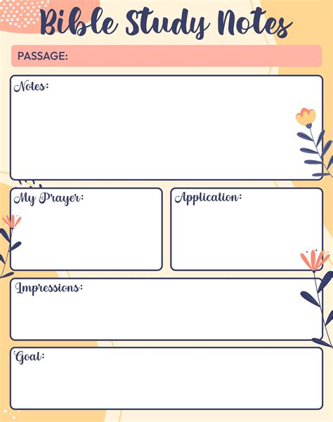 Printable Bible Notes