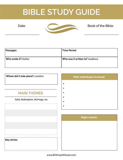 Printable Bible Study Guide