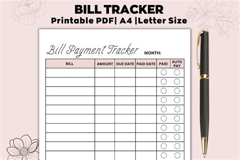 Printable Bill Payment Tracker