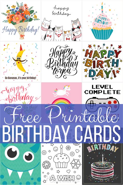 Printable Birthday Cards For Free