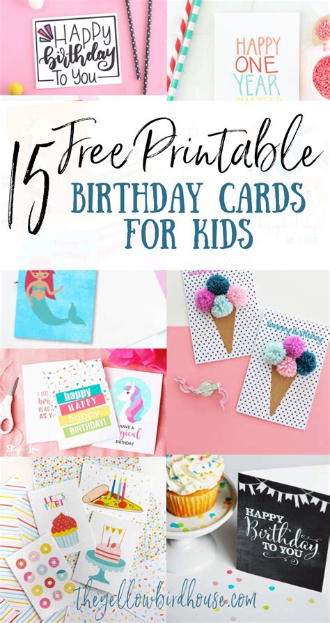 Printable Birthday Cards For Kids