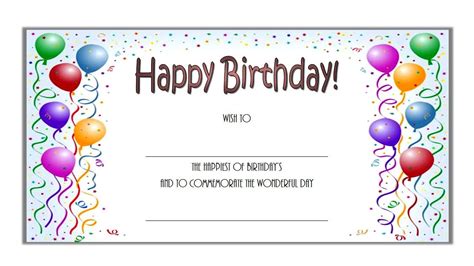 Printable Birthday Gift Certificates