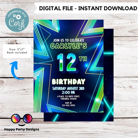 Printable Birthday Invitations For 12 Year Old Boy