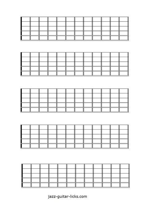 Printable Blank Guitar Fretboard