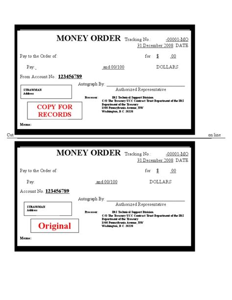 Printable Blank Money Order Template