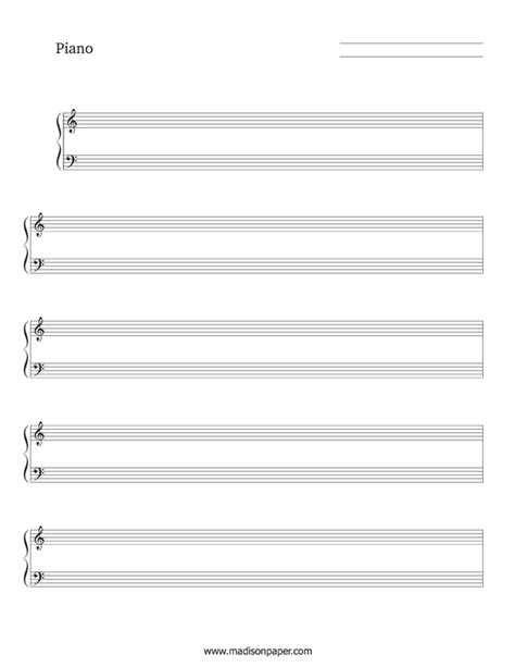 Printable Blank Piano Sheet