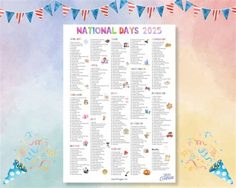 Printable Calendar Of National Days