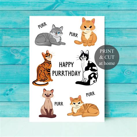 Printable Cat Birthday Cards