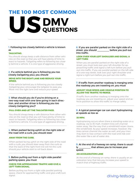 Printable Cdl Practice Test