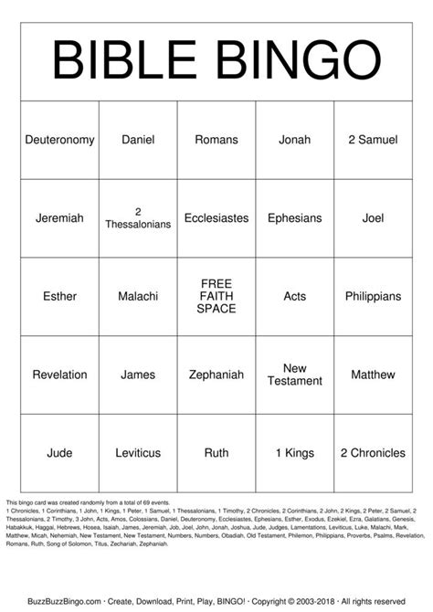 Printable Christian Bingo Cards