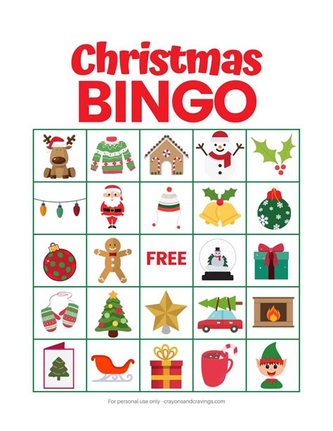 Printable Christmas Bingo Cards Free