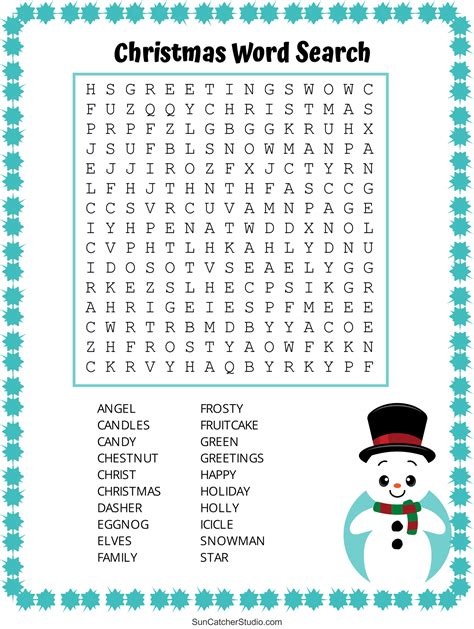 Printable Christmas Word Search Free