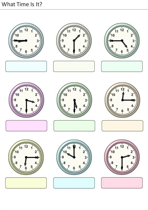 Printable Clock Sheets