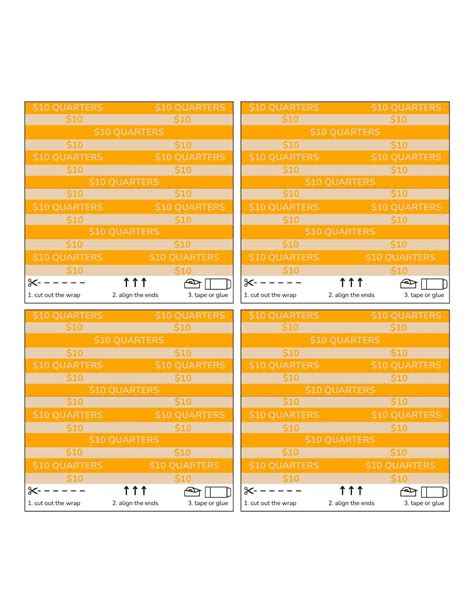 Printable Coin Wrappers