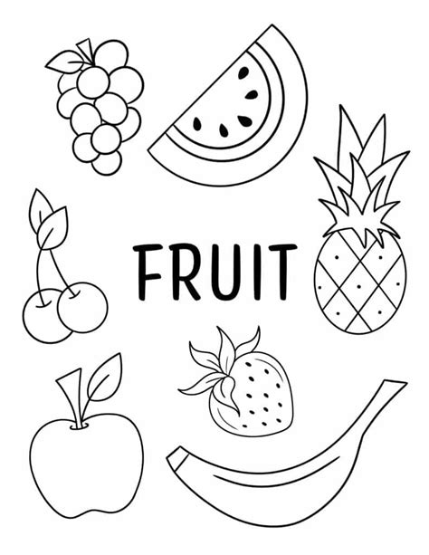 Printable Coloring Pages Of Fruit