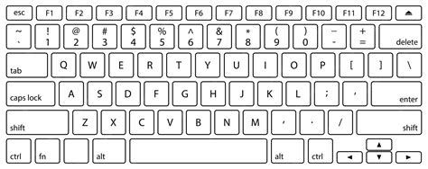 Printable Computer Keyboard Layout