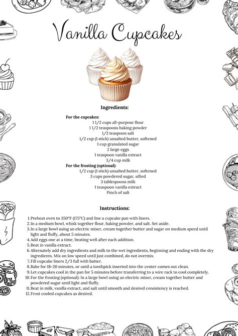 Printable Cupcake Recipes