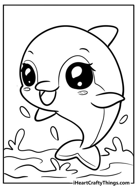 Printable Cute Dolphin Coloring Pages