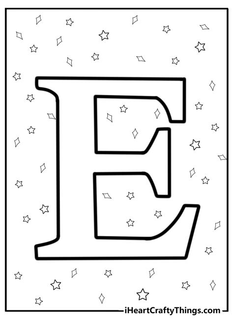 Printable E Coloring Page