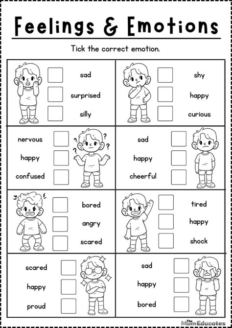 Printable Emotions Worksheet