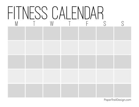 Printable Exercise Calendar