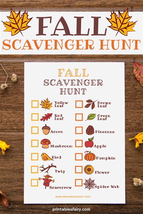 Printable Fall Scavenger Hunt
