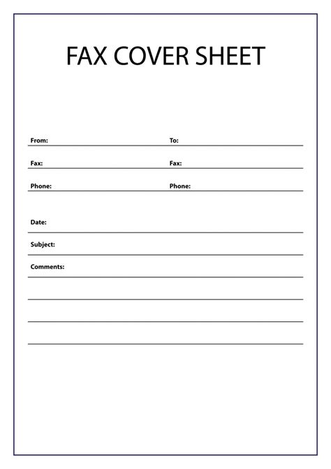 Printable Fax Cover Sheet Template Word