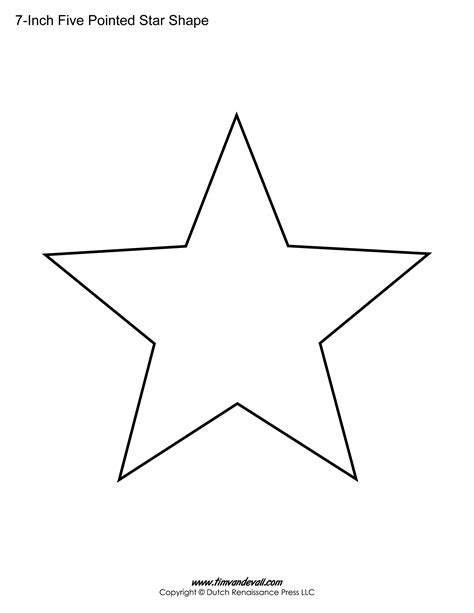 Printable Five Point Star