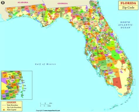 Printable Florida Zip Code Map