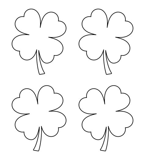Printable Four Leaf Clover Template