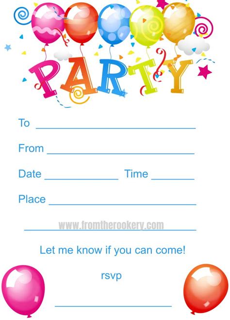 Printable Free Birthday Invitations