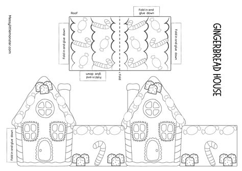Printable Full Size Printable Gingerbread House Template