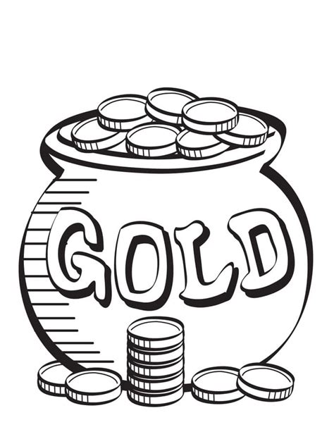 Printable Gold Coins Coloring Pages
