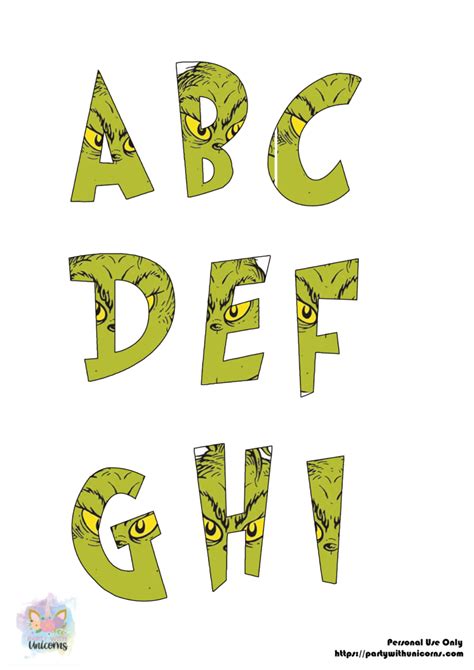 Printable Grinch Letters