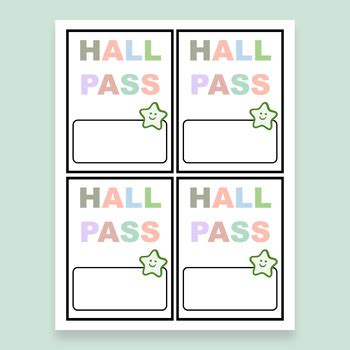 Printable Hall Pass