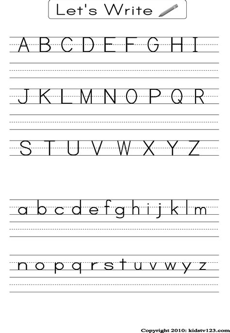 Printable Handwriting Alphabet