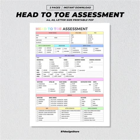 Printable Head To Toe Assessment Nursing