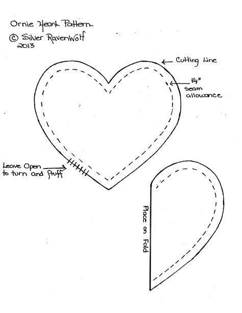 Printable Heart Sewing Pattern
