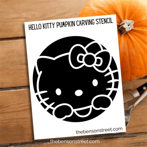 Printable Hello Kitty Pumpkin Stencil